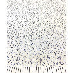 Mavi Beyaz Nota Poplin Kumaş Mavi Beyaz Nota Poplin Kumaş