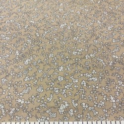 Kahve Çiçek Poplin Kumaş