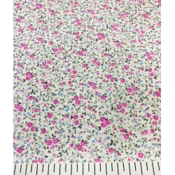 Pembe Çiçekli Minik Gül Poplin Kumaş