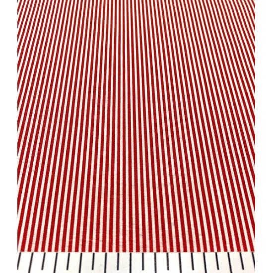 Kırmızı Çizgi Poplin Kumaş