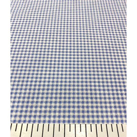 Mavi Küçük Pötikare Poplin Kumaş