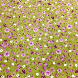 Hardal Somon Minik Çiçek Poplin Kumaş