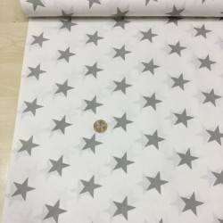 Açık Gri Yıldız Poplin Kumaş