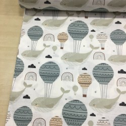 Bej Balina Poplin Kumaş