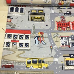 Bej Mahalle Poplin Kumaş