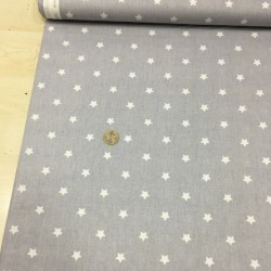 Beyazlı Küçük Yıldız Poplin Kumaş