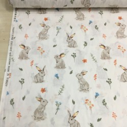 Doğadaki Tavşan Poplin Kumaş