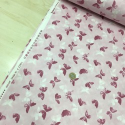 Gölgeli Kelebekler Gül Poplin Kumaş