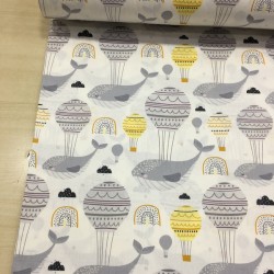 Gri Balina Poplin Kumaş