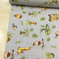 Gri Zürafalar Poplin Kumaş