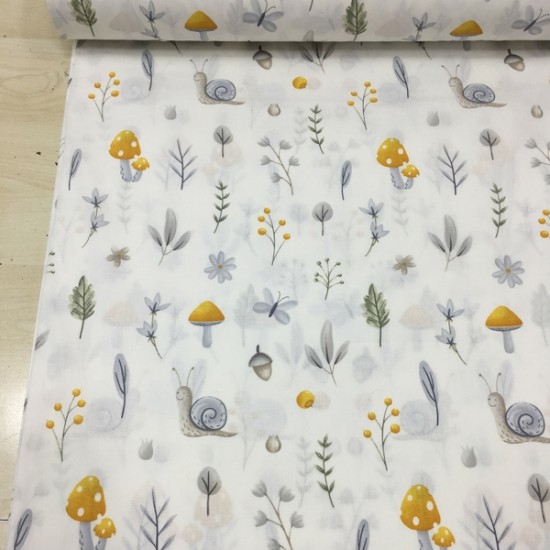 Hardal Mantar Poplin Kumaş