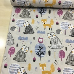 Hardal Tilkili Poplin Kumaş