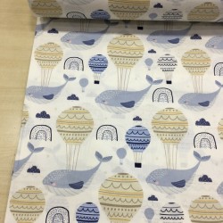 Mavi Balina Poplin Kumaş