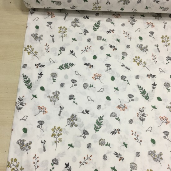 Minik Kuşlar Poplin Kumaş