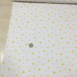 Sarı Minik Yıldız Poplin Kumaş