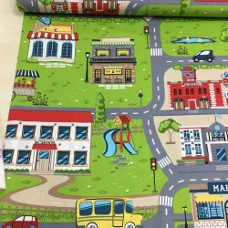 Yeşil Mahalle Poplin Kumaş