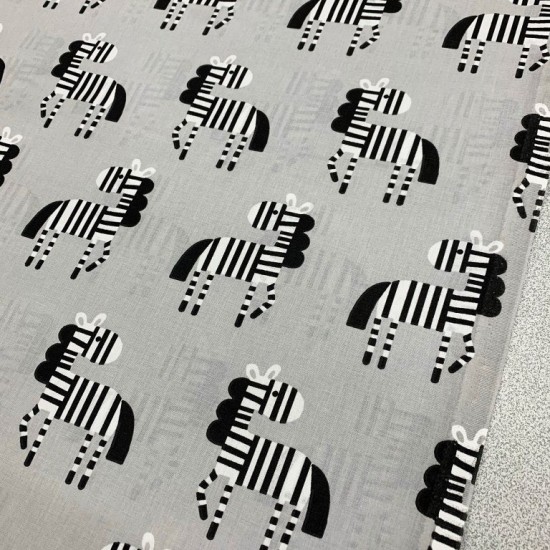 Çizgili Zebra Poplin Kumaş Çizgili Zebra Poplin Kumaş