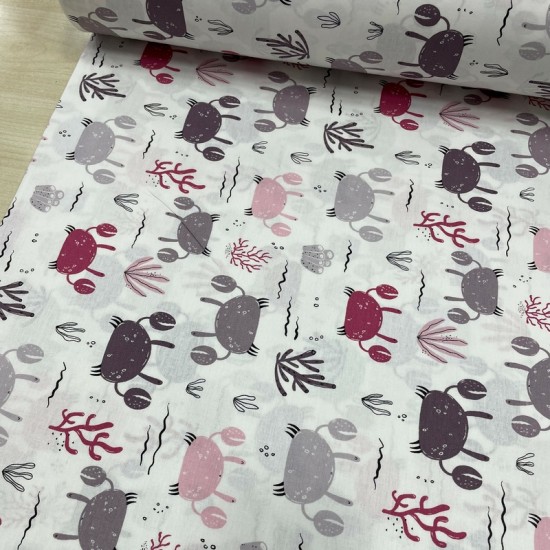 Gri Pudra Yengeç Poplin Kumaş