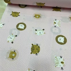 Hardal Kedi Poplin Kumaş