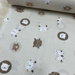 Kahve Kedi Poplin Kumaş