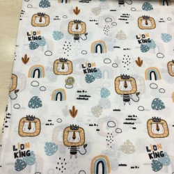 Kral Aslan Petrol Poplin Kumaş