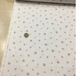 Pudra Yıldızlar Poplin Kumaş