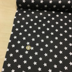 Siyah Beyazlı Yıldızlar Poplin Kumaş