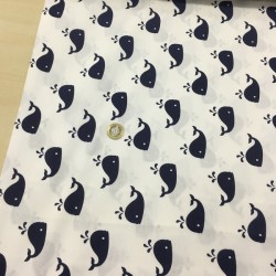 Lacivert Balina Poplin Kumaş