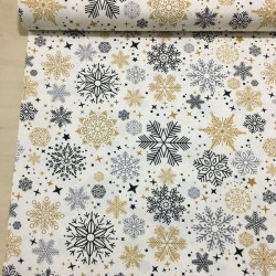 Siyah Beyaz Kar Tanesi Duck Bezi