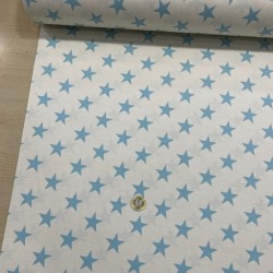 Açık Mavi Yıldız Duck Bezi