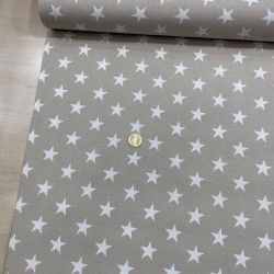 Gri Beyaz Yıldız Duck Bezi