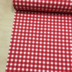 Kırmızı Pötikare Duck Bezi