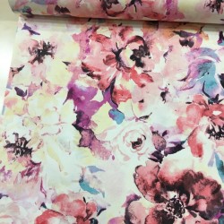 Lila Pastel Çiçek Duck Bezi