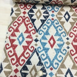 Mavi Kilim Desen Duck Bezi