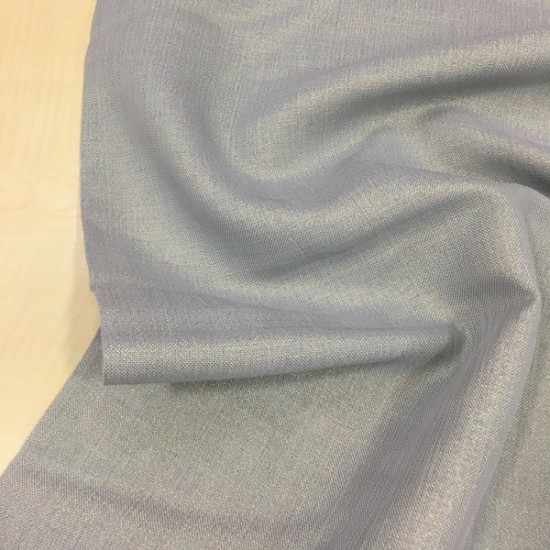 Simli Gri Gardenya Kumaş