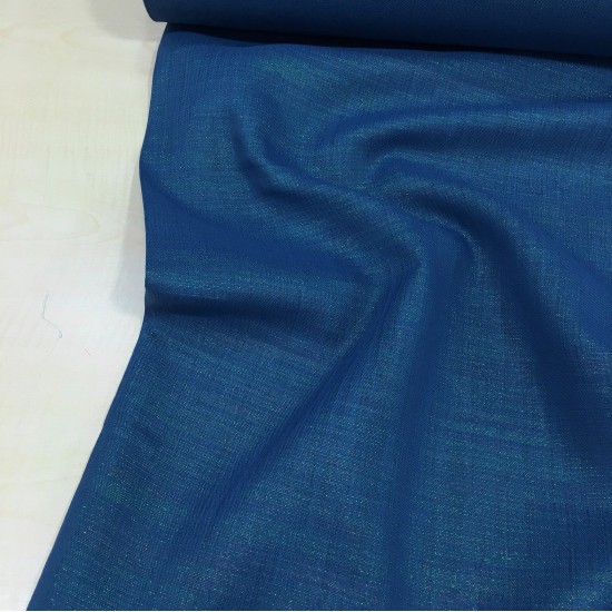 Simli Koyu İndigo Gardenya Kumaş