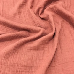 İki Kat Kiremit Müslin Kumaş