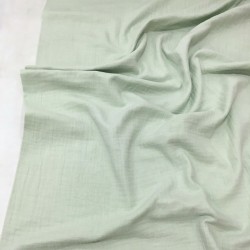 İki Kat Su Yeşili Müslin Kumaş