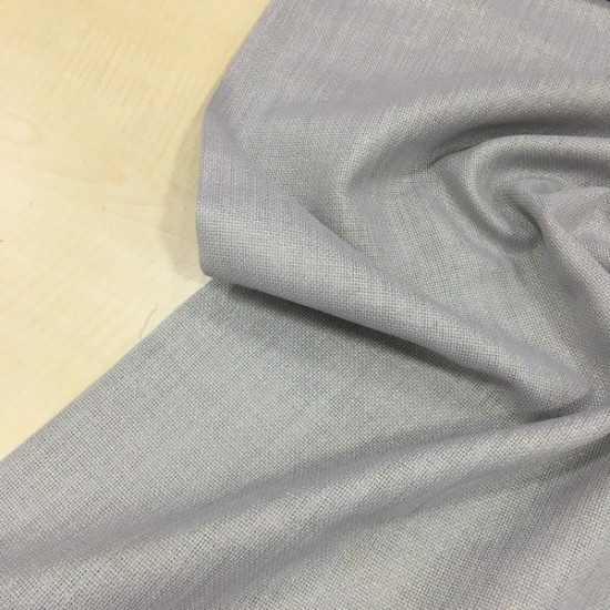 Simli Gri Linen Keten Kumaş