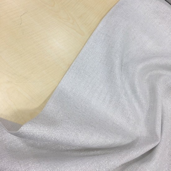 Simli Gümüş Linen Keten Kumaş