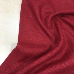 Simli Kırmızı Linen Keten Kumaş