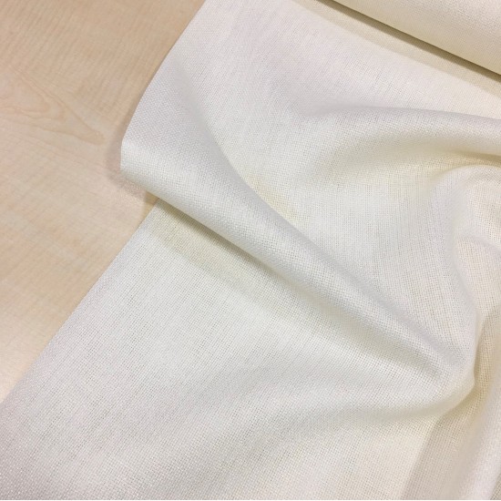 Simli Krem Linen Keten Kumaş