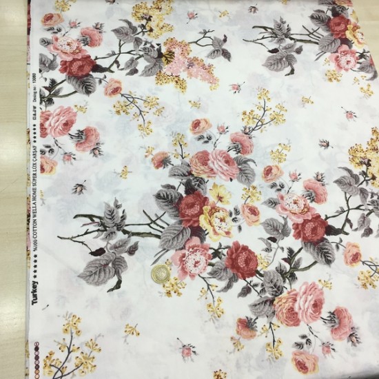 Güller Koyu Kiremit Poplin Kumaş