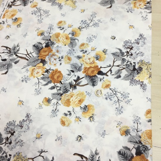 Güller Sarı Poplin Kumaş