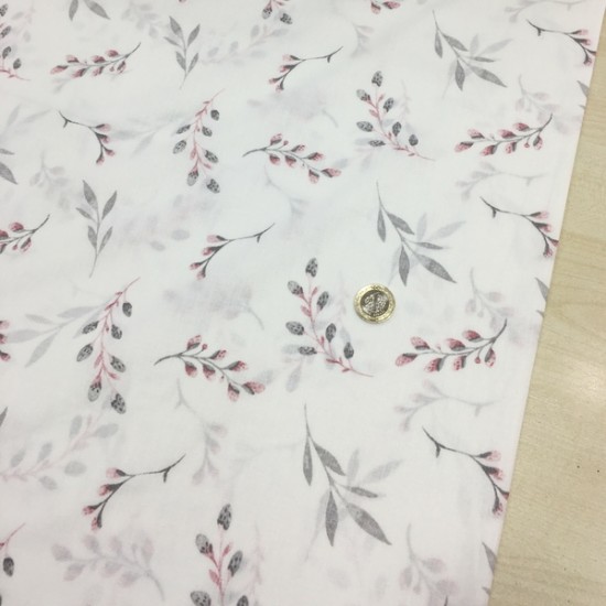 Zeytindalı Koyu Pembe Poplin Kumaş