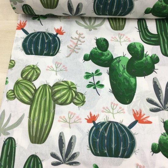 Büyük Kaktüsler Poplin Kumaş