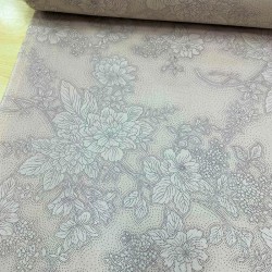 Bej Zemin Noktalı Çiçekler Poplin Kumaş