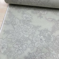 Yeşil Zemin Noktalı Çiçekler Poplin Kumaş