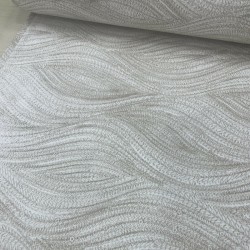 Dalga Desen Bej Poplin Kumaş