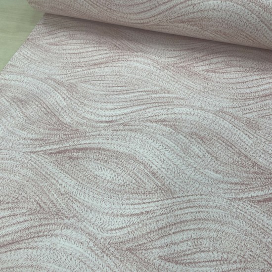 Dalga Desen Kahve Poplin Kumaş